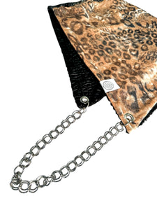 CHAMPAGNE SPLIT LEOPARD HOOD w/ CHAIN