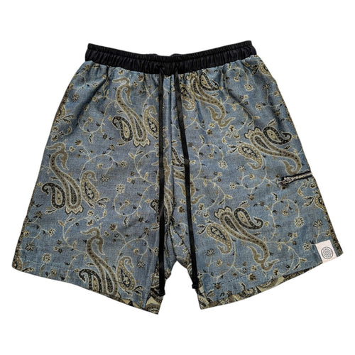 Blue Smoke Paisley Pashmina Shorts (2XL)