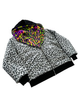 Load image into Gallery viewer, One of a kind SILVER PSYCHEDELIC LEOPARD Jacket (Large)