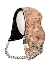 Load image into Gallery viewer, CHAMPAGNE LEOPARD VELVET HOOD w/ CHAIN