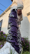 Load image into Gallery viewer, PURPLE LEOPARD STACK PANTS (Mens Sizes)