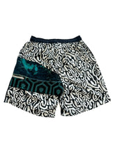Load image into Gallery viewer, One of a Kind TEAL VORTEX Patchwork Shorts (Large)