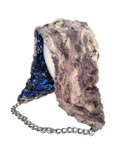 Load image into Gallery viewer, OBSIDIAN FUR WAVE VELVET HOOD w/ CHAIN