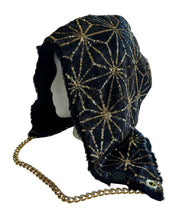 Load image into Gallery viewer, Black and Gold Asanoha Hood w/ Chain