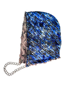 OBSIDIAN FUR WAVE VELVET HOOD w/ CHAIN