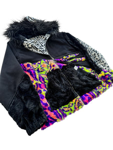 One of a Kind ACID CLAW PATCHWORK FUR JACKET (Large)