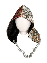 Load image into Gallery viewer, CHAMPAGNE SPLIT LEOPARD HOOD w/ CHAIN
