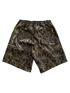 BLACK AND GOLD PYTHON SHORTS (M and XL)