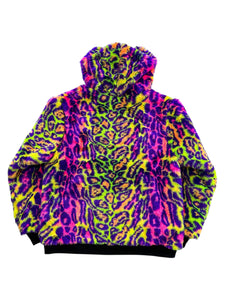 One of a kind SILVER PSYCHEDELIC LEOPARD Jacket (Large)