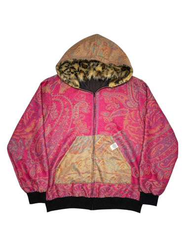 MAGENTA MAGIC PAISLEY PASHMINA HOODIE (Large)