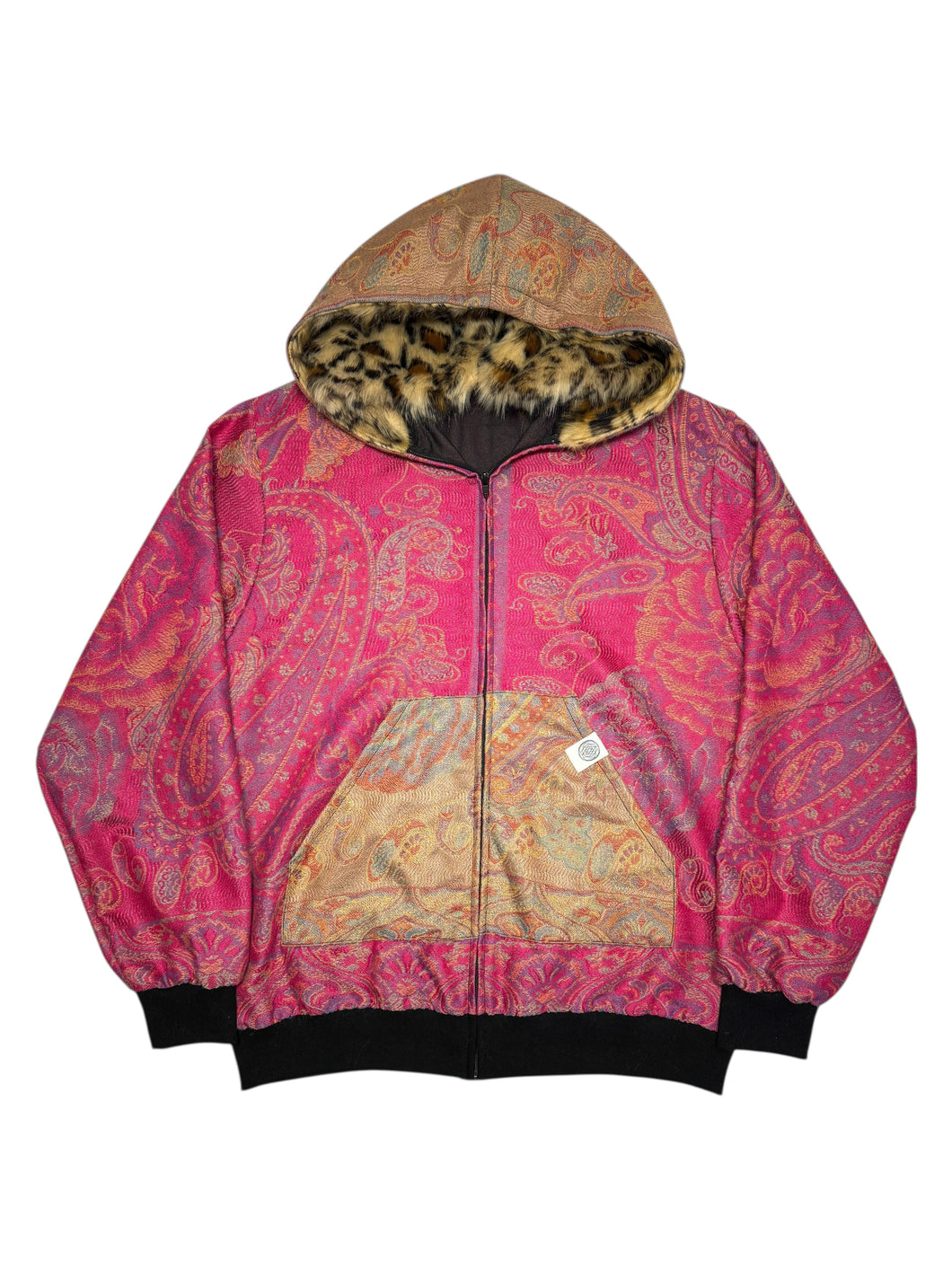 MAGENTA MAGIC PAISLEY PASHMINA HOODIE (Large)