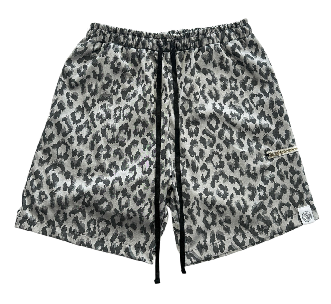 SILVER LEOPARD SHORTS (Medium)