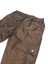 Load image into Gallery viewer, Brown nylon stack pants (medium 30-32” elastic waist)