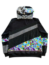 Load image into Gallery viewer, One of a Kind NEON BLOOM Patchwork Zip Up Hoodie (Large)