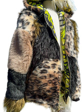 Load image into Gallery viewer, One of a Kind EARTH LEOPARD PATCHWORK FUR ZIP-UP JACKET (Large)