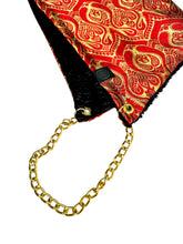 Load image into Gallery viewer, RED PAISLEY BROCADE HOOD w/ CHAIN