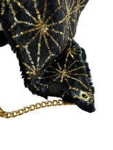 Load image into Gallery viewer, Black and Gold Asanoha Hood w/ Chain
