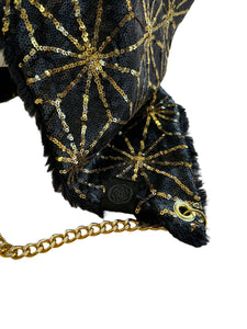 Black and Gold Asanoha Hood w/ Chain