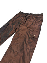 Load image into Gallery viewer, 1 if 1 straight leg brown nylon cargo pants (medium 30-32” elastic waist)