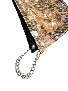 CHAMPAGNE SPLIT LEOPARD HOOD w/ CHAIN