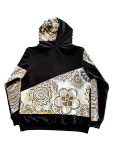 One of a Kind VELVET MANDALA PATCHWORK Zip Up Hoodie (XL)