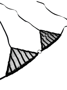 Black Goth Lace Bikini Top (XS-2XL)