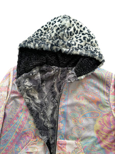 REVERSIBLE SMOKEY FUR AND PASHMINA JACKET (Large)