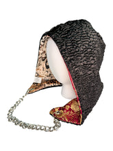 Load image into Gallery viewer, CHAMPAGNE SPLIT LEOPARD HOOD w/ CHAIN