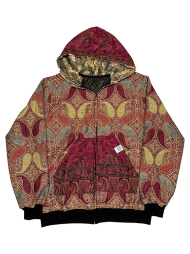 MERLOT PAISLEY PASHMINA HOODIE (Large)