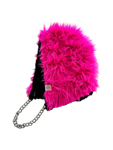 PUNK PANTHER FUR HOOD w/ CHAIN