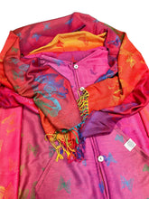Load image into Gallery viewer, PINK AND RED BUTTERFLY PASHMINA JACKET