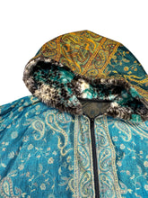 Load image into Gallery viewer, One of a Kind Teal Druid Paisley Pashmina Jacket (XL)