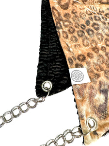 CHAMPAGNE SPLIT LEOPARD HOOD w/ CHAIN