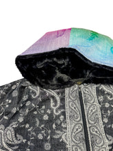 Load image into Gallery viewer, One of a Kind Black Paisley and Peacock Pashmina Jacket (2XL)