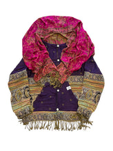 Load image into Gallery viewer, PURPLE AND FUCHSIA PAISLEY PASHMINA JACKET (S-2XL)