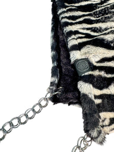 BLACK TIGER FUR HOOD w/ CHAIN
