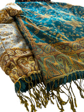 Load image into Gallery viewer, REVERSIBLE MIDNIGHT TEAL AND PASHMINA JACKET (Large)