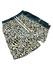 One of a Kind TEAL VORTEX Patchwork Shorts (Large)