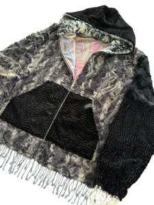 REVERSIBLE SMOKEY FUR AND PASHMINA JACKET (Large)