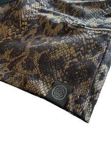 BLACK AND GOLD PYTHON SHORTS (M and XL)