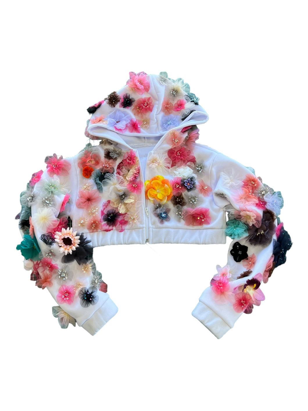 One of a Kind - FLOWER CROP JACKET (Small)