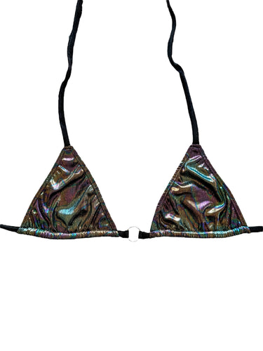 HOLOGRAPHIC OIL SPILL BIKINI TOP