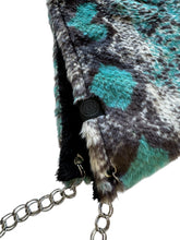 Load image into Gallery viewer, TEAL PYTHON FUR HOOD w/ CHAIN