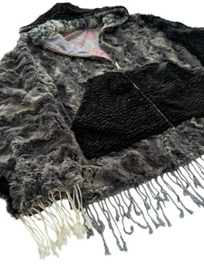REVERSIBLE SMOKEY FUR AND PASHMINA JACKET (Large)