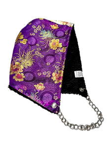 SPLIT BLOSSOM BROCADE HOOD w/ CHAIN