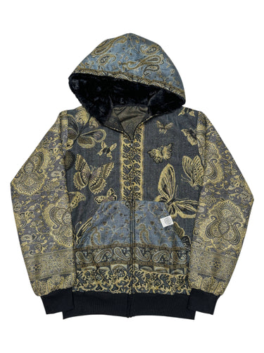 GREY BUTTERFLY PASHMINA HOODIE (Small)