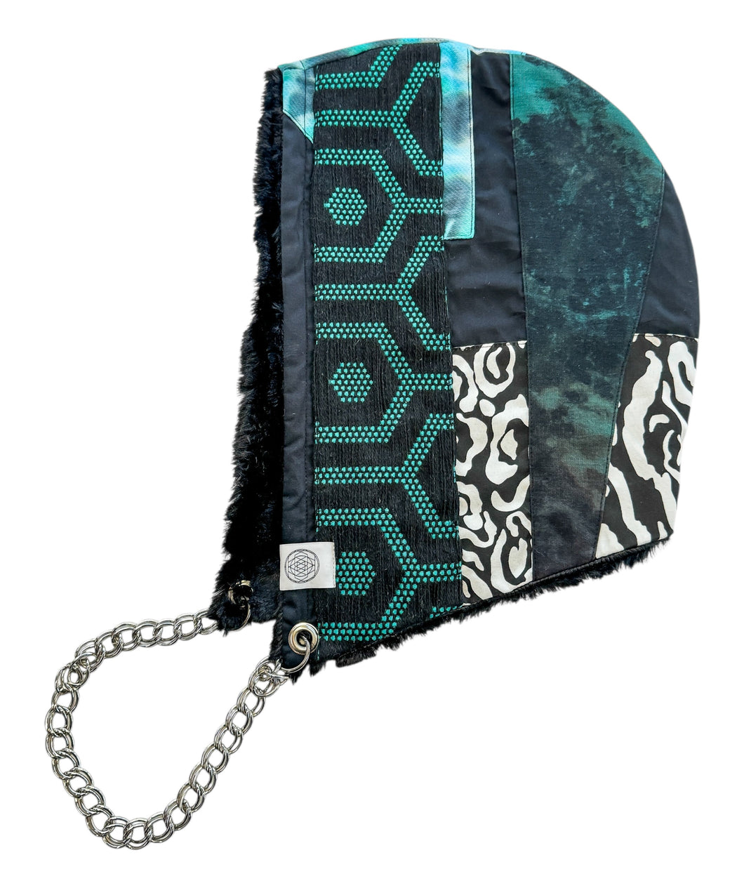 One of a Kind TEAL VORTEX Hood w/ Chain