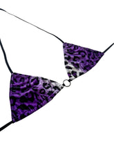 Load image into Gallery viewer, Purple Leopard Bikini Top (XS-2XL)