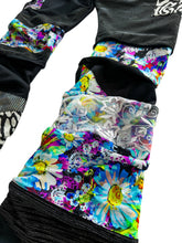 Load image into Gallery viewer, One of a Kind NEON BLOOM Patchwork Stack Pants (Large 32-34&quot;)