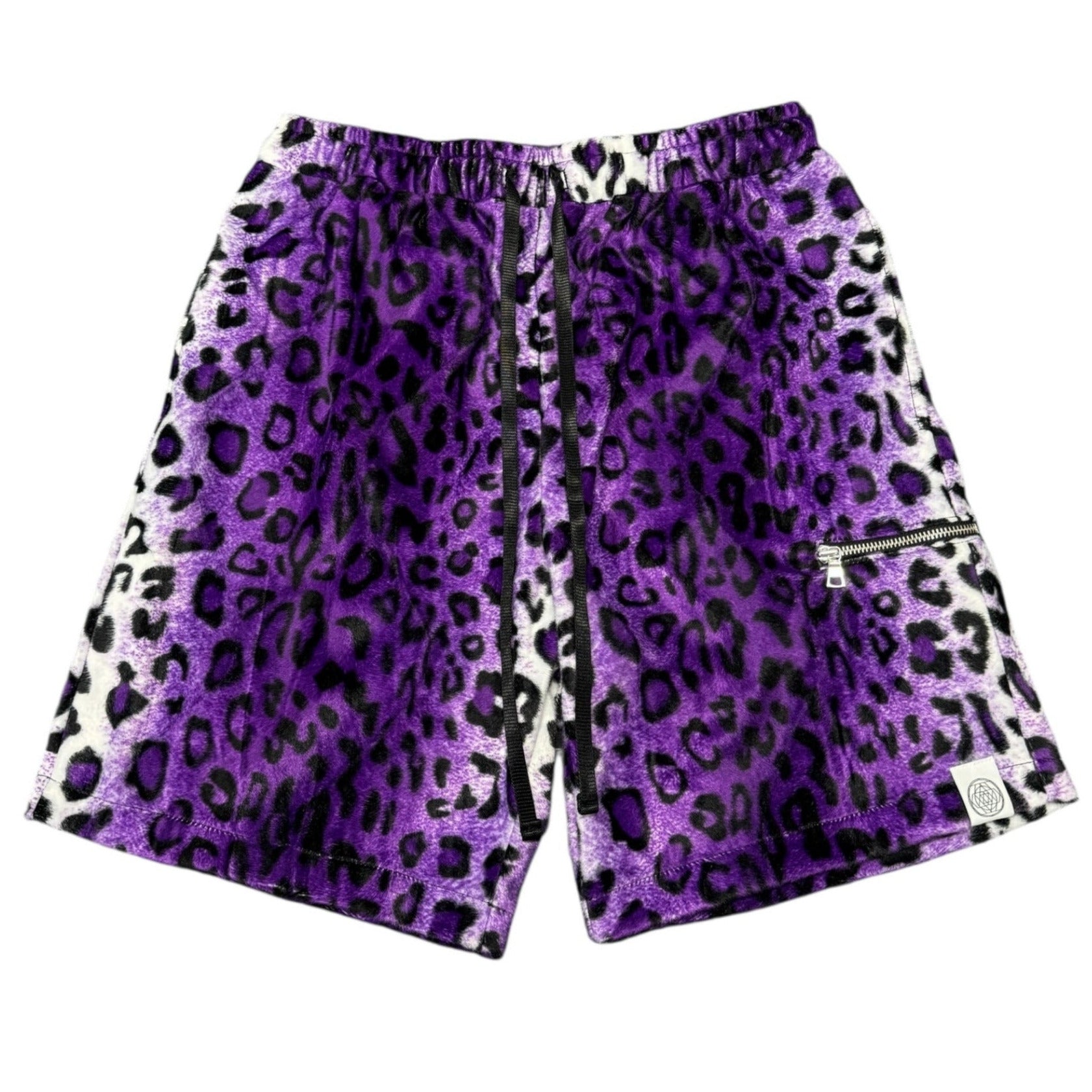 Purple Leopard Lightweight Fur Shorts (Medium) – The Elephant Tribe